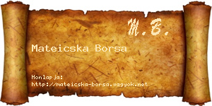 Mateicska Borsa névjegykártya